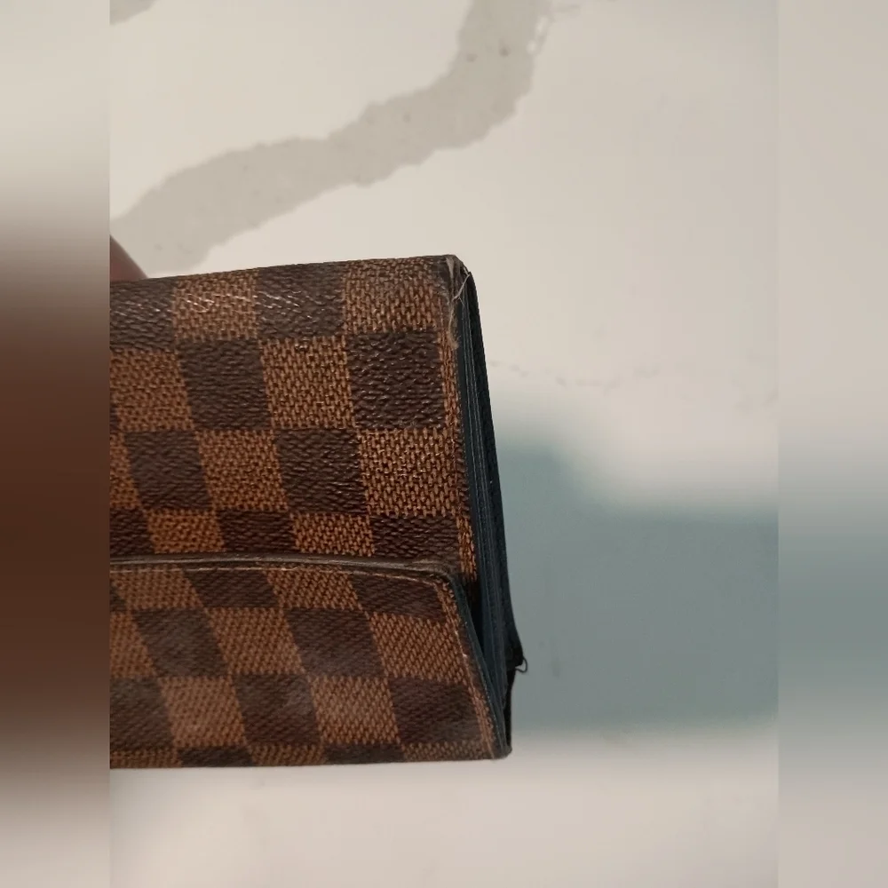 Authentic Louis Vuitton Damier Ebene Josephine Long Bifold Wallet